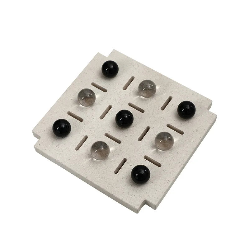 Afralia™ Geometric Glass Bead Chess Set Home Decor Figurines - Marble Ornaments