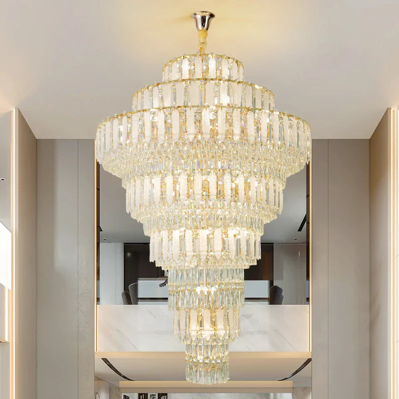 Afralia™ Crystal Hollow Chandelier: Elegant Lighting for European Villa, Hotel Lobby, and Living Room