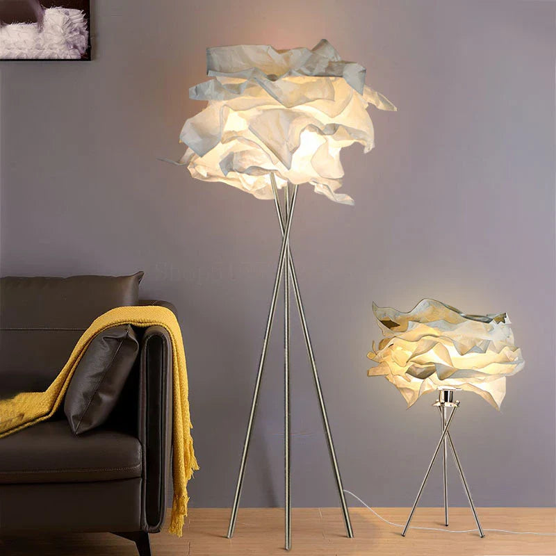 Afralia™ Nordic Paper Cloud Floor Lamp, Indoor Living Room Bedroom LED Lighting