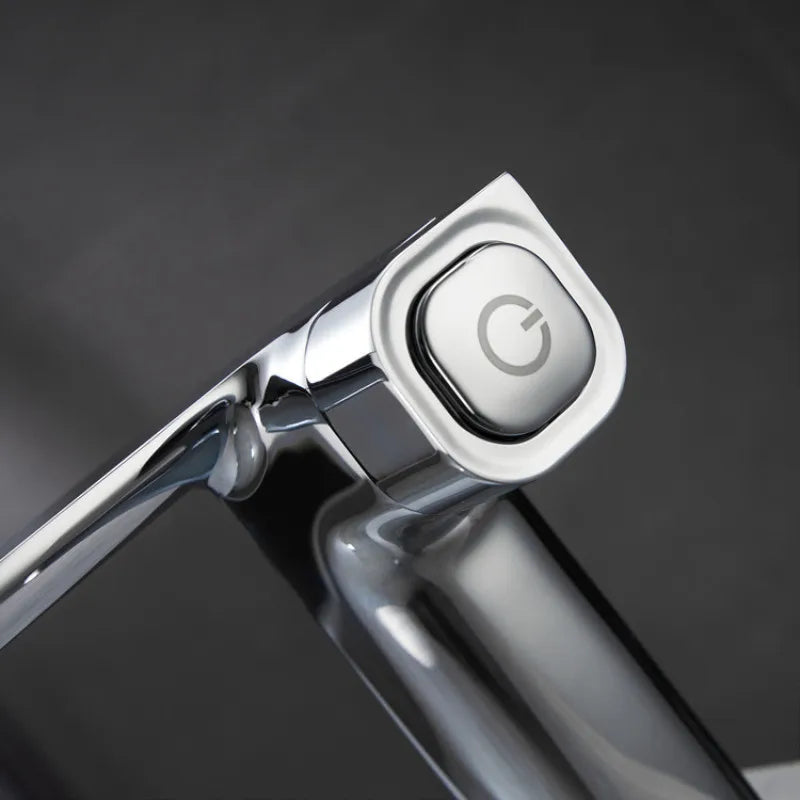 Afralia™ Gray Sink Mixer with Memory Switch Single Handle Deck Mounted Tap