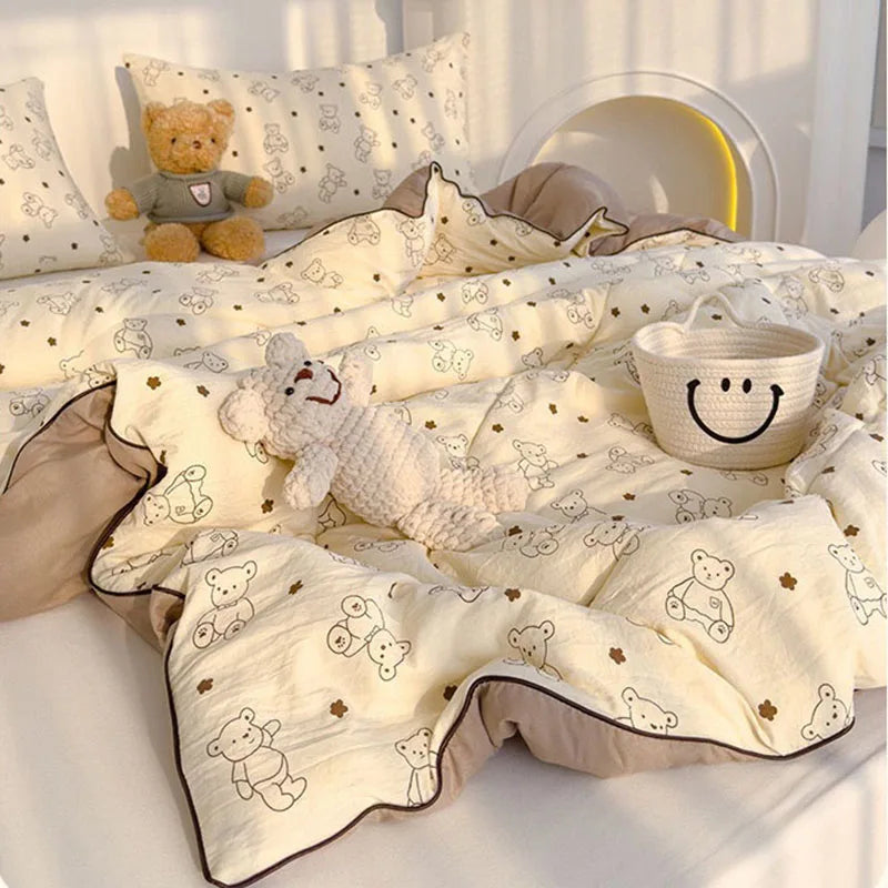 Afralia™ Double Layered Soya Fibre Filling Quilt: Soft, Breathable, Grade A Maternal and Child Comforter