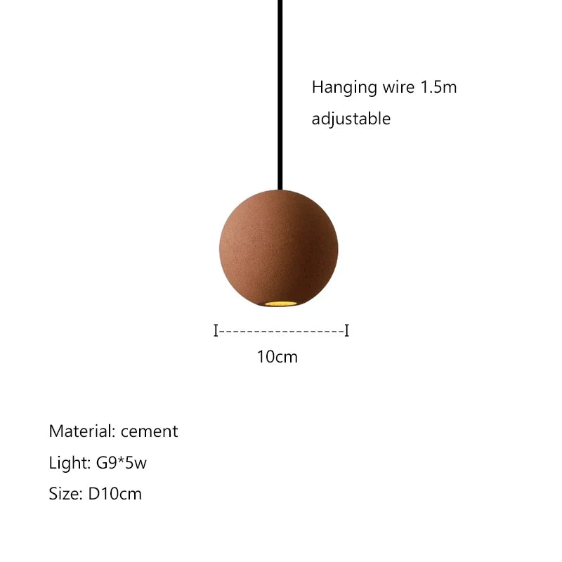 Afralia™ Cement Planet Chandelier Hanging Lamp for Dining Room & Bedroom