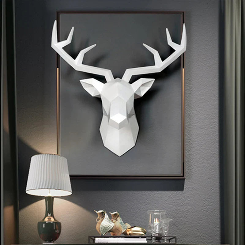 Afralia™ Resin Elk Head Wall Mount - Deer Head Animal Holder Trophy Hook Display