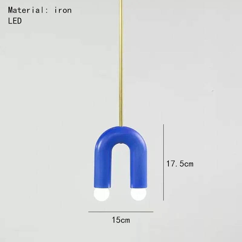 Afralia™ Rainbow LED Metal Chandelier Pendant Light for Bedroom Dining Room