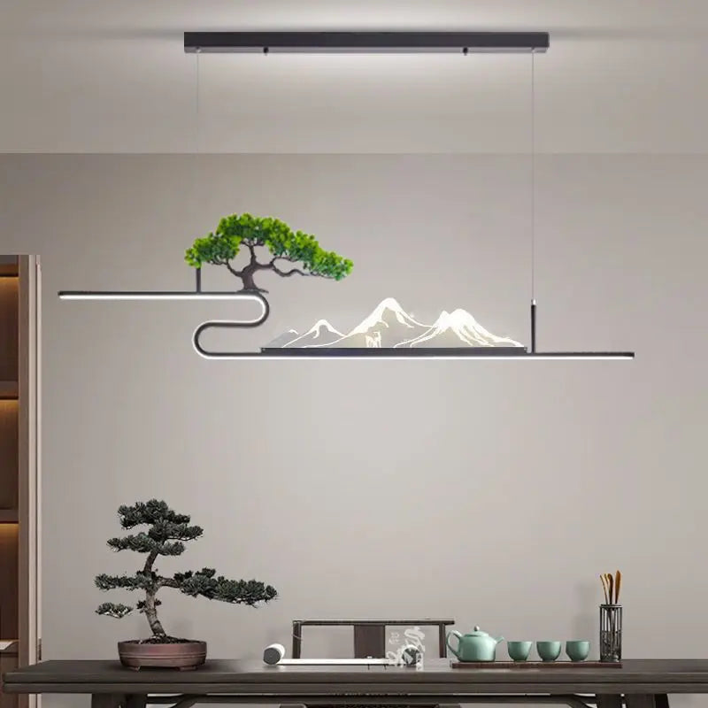 Afralia™ Acrylic Mountain Peak Pendant Lights for Chinese Living Room Study Zen Restaurant