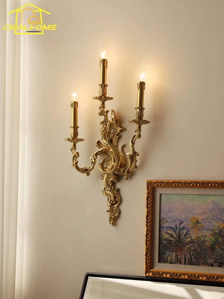 Afralia™ Retro Copper Wall Lamp LED E14 Gold Lustre Luxury Modern Light Fixtures