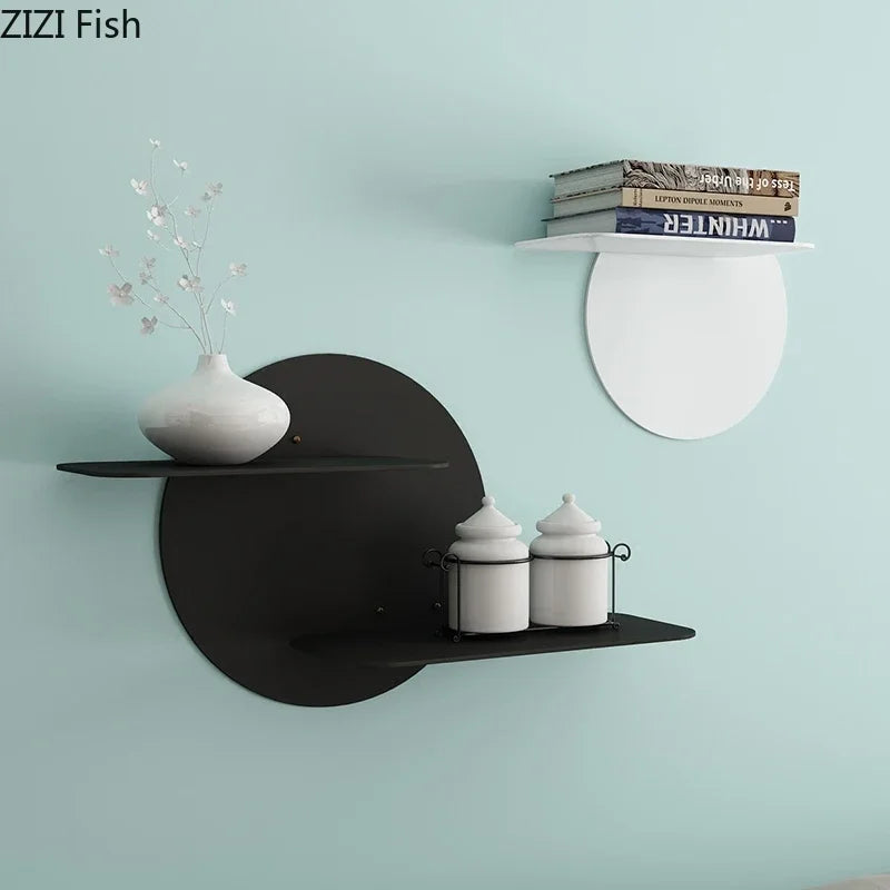 Afralia™ Modern Wrought Iron Storage Wall Rack for European Background Wall Ornaments