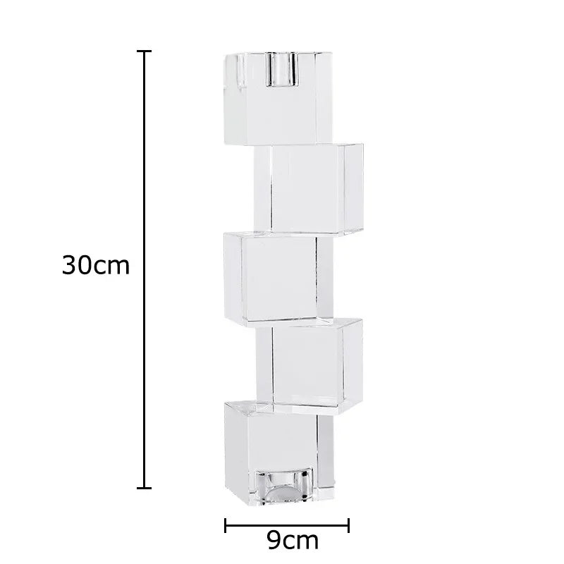 Afralia™ Square Crystal Candle Holders Modern Decor_CUBE