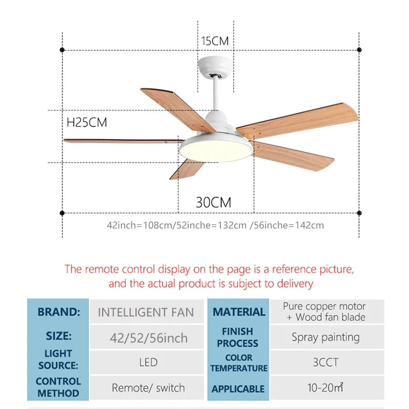 Afralia™ 5-Blade Wooden Ceiling Fan Light with Remote Control and Adjustable Wind Speed