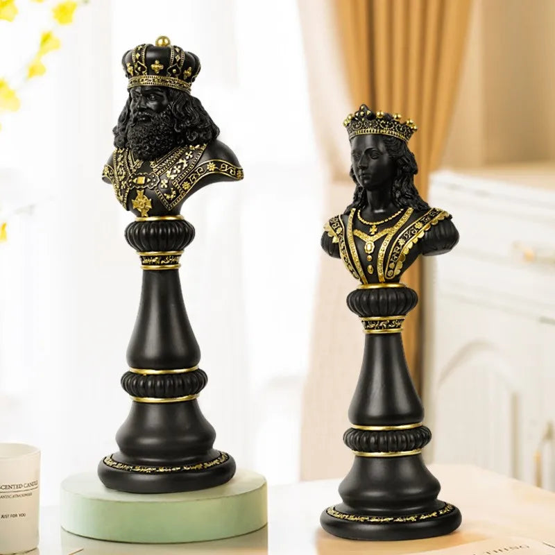 Afralia™ Chess Figurines: 30cm International Chess Set for Home Decor