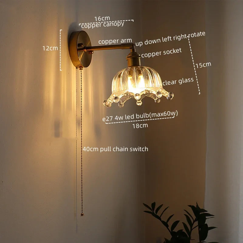 Afralia™ LED Wall Lamps: Nordic Modern Design with Pull Chain Switch for Bedroom, Restaurant, Bathroom