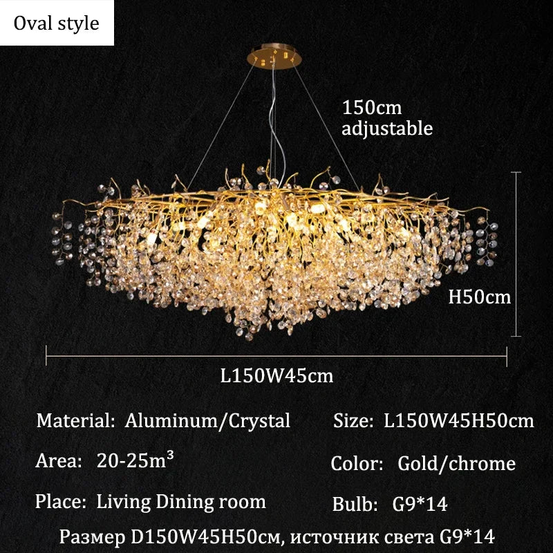 Afralia™ Crystal Chandeliers: Elegant Lighting Decor for Home Villa Living Room Bedroom