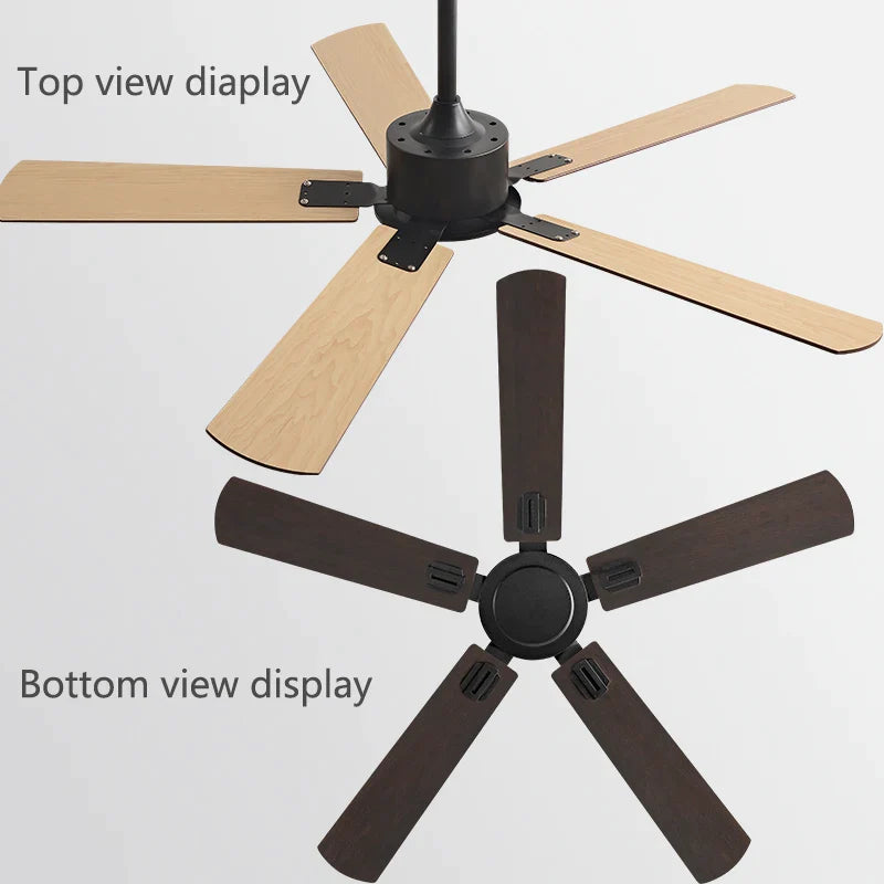 Afralia™ 56-Inch Black Industrial Style Ceiling Fan with Remote Control for Indoor Use