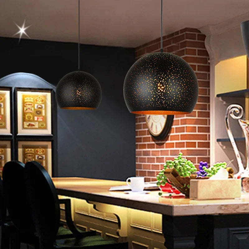 Afralia™ Black Nordic Industrial Pendant Light Chandelier Retro Decor E27 Dining Kitchen Lamp