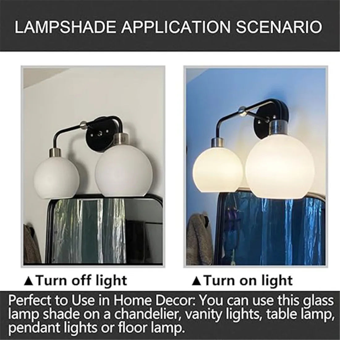 Afralia™ Soft White Glass Shade Replacement for E12 Vanity Lighting