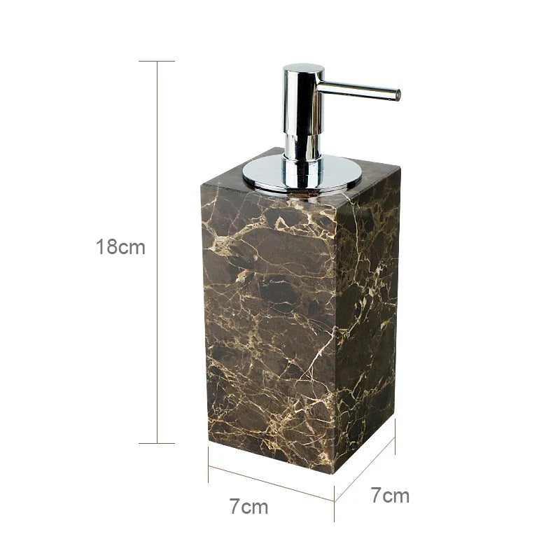 Afralia™ Emperador Dark Marble Bathroom Set with Luxury Accessories