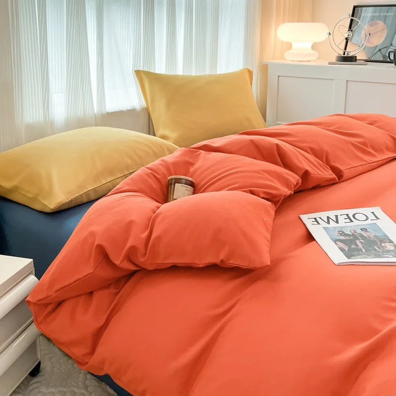 Afralia™ Soft Washed Quilt Cover Set, Bedsheet & Pillowcases for Summer Single/Double Bed