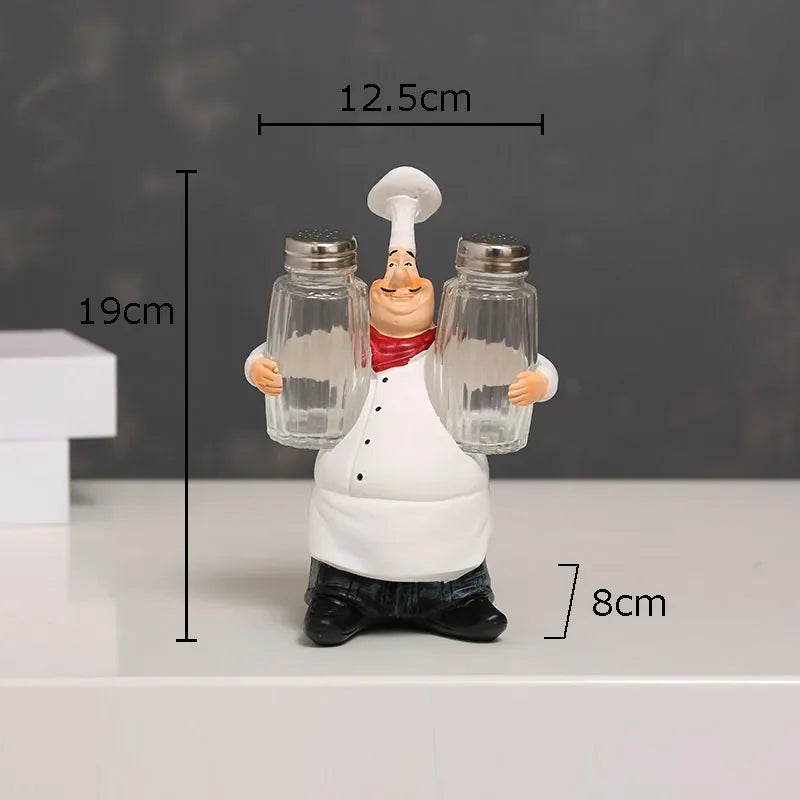 Afralia™ Bearded Chef Resin Figure Sculpture Modern Kitchen Desk Decor Ornaments