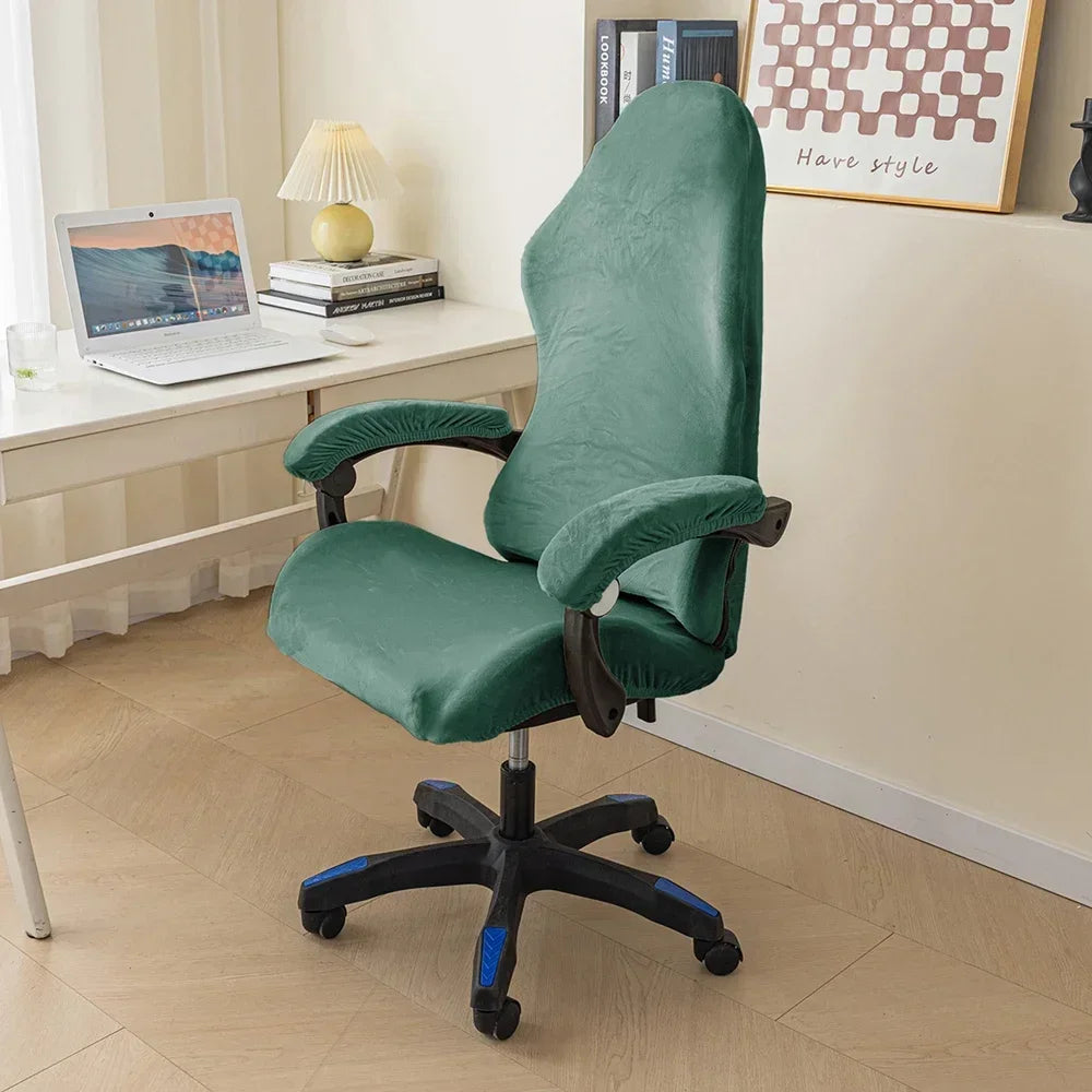 Afralia™ Tickened Velvet Chair Cover | Stretchy Gaming Seat Case for Office & Esports