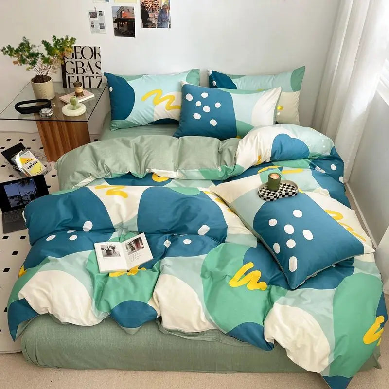 Afralia™ Nordic Cotton Printed Bedding Set for Twin Beds - Ultra Soft & Skin Friendly Home Bedclothes