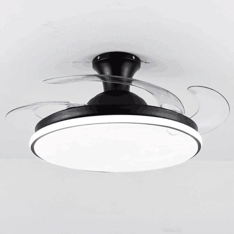 Afralia™ Smart Ceiling Fan Light with Remote Control, LED Chandelier, Invisible Fan, DC Motor