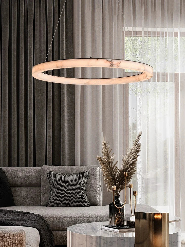 Afralia™ Marble Ceiling Chandelier | Modern Minimalist Round Lustres | Real Luxury Décor