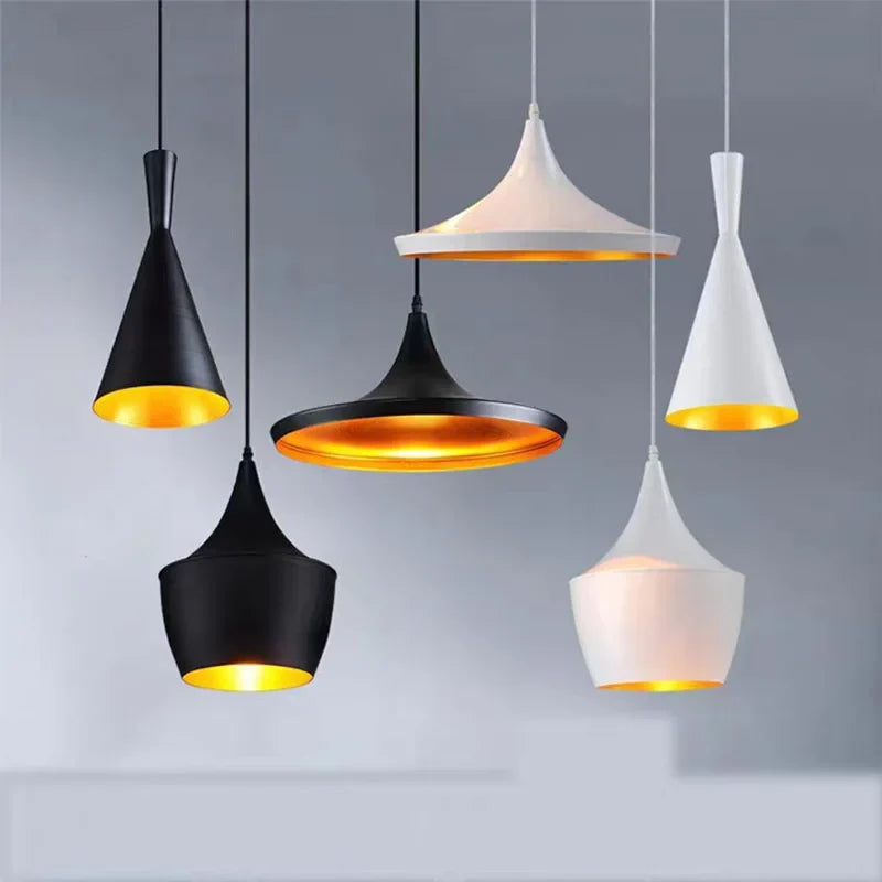 Afralia™ Nordic Wooden Aluminum Pendant Lights for Modern Home Dining, Music Theme