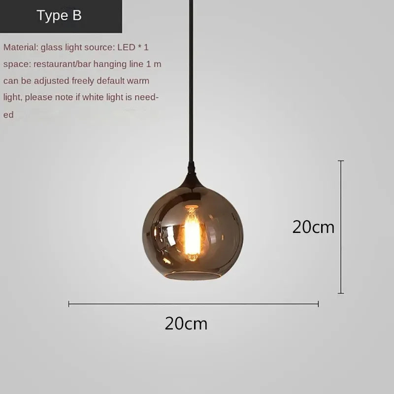 Afralia™ LED Glass Pendant Chandelier for Kitchen Dining Bar Décor