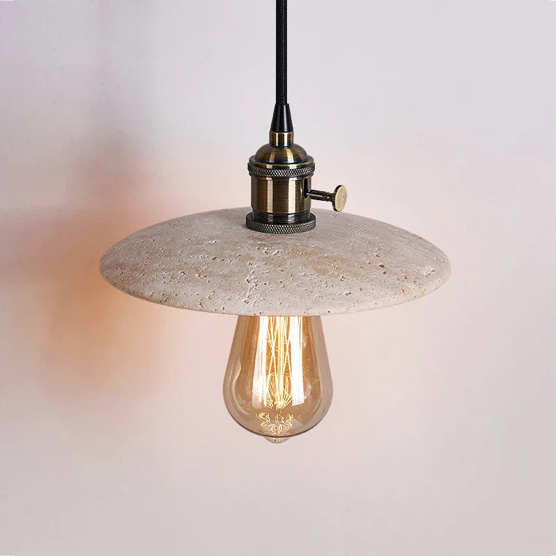 Afralia™ Yellow Travertine Stone Pendant Lights LED Modern Hanging Lamp - Nordic Design