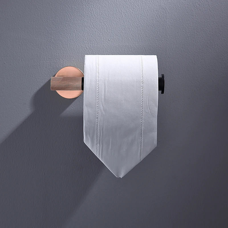 Afralia™ Rose Gold Black Bathroom Hardware Set