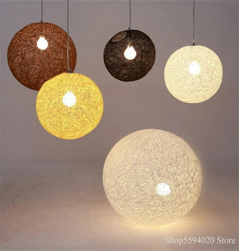 Afralia™ Modern Rattan Art Pendant Lights Hang Lamp for Living Room Kitchen Bar