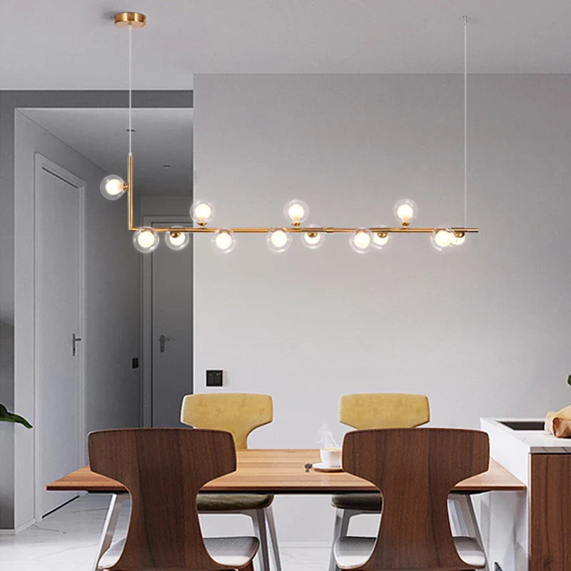 Afralia™ Glass Black Chandelier Pendant Lamp Nordic Modern Living Room Light