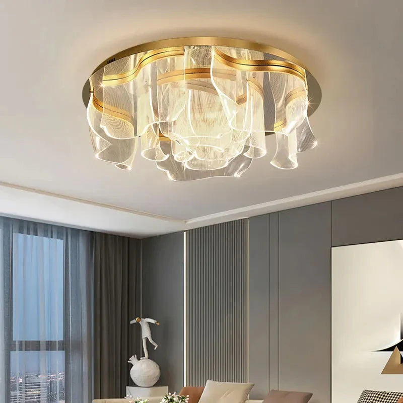 Afralia™ Acrylic LED Ceiling Chandeliers for Luxury Bedroom, Dining Room, Kitchen, Living Room