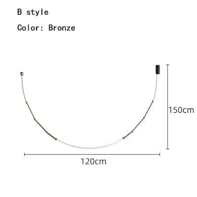 Afralia™ Linear Creative Chandelier for Living Room Lobby, Bedroom, Hotel, Restaurant Lighting