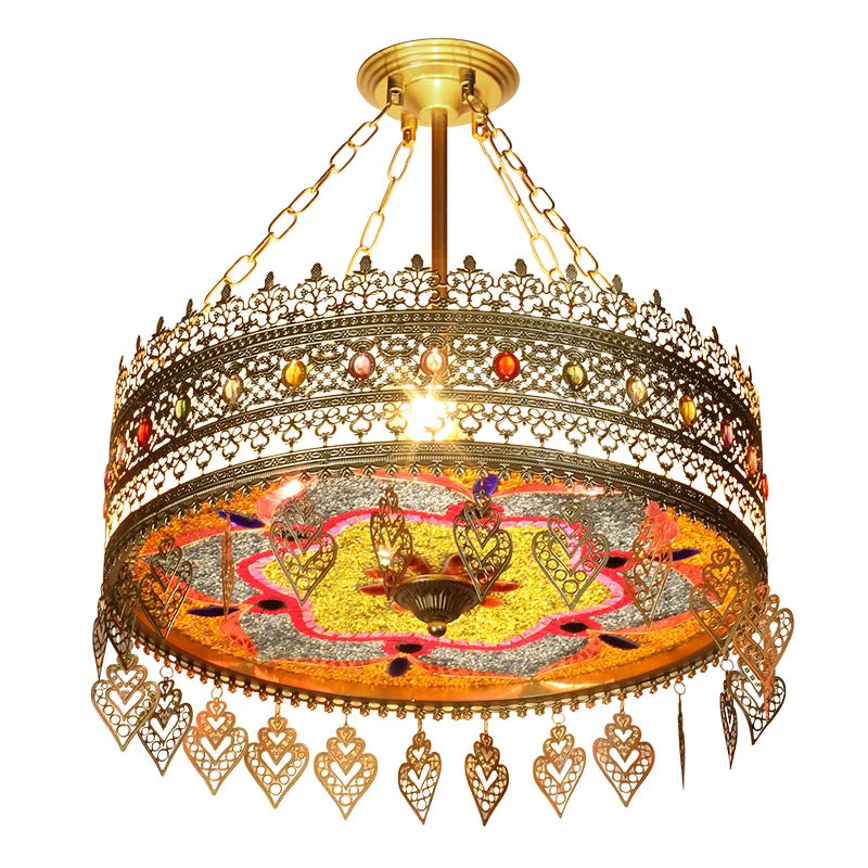 Afralia™ Bohemian Exotic Stained Glass Pendant Lights LED E27 for Home Decor & Dining