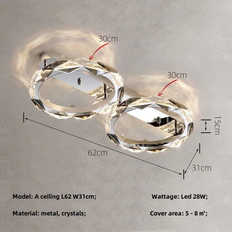 Afralia™ Crystal Chandelier Pendant Light - Dimmable Modern Luxury LED Chrome Luminaria