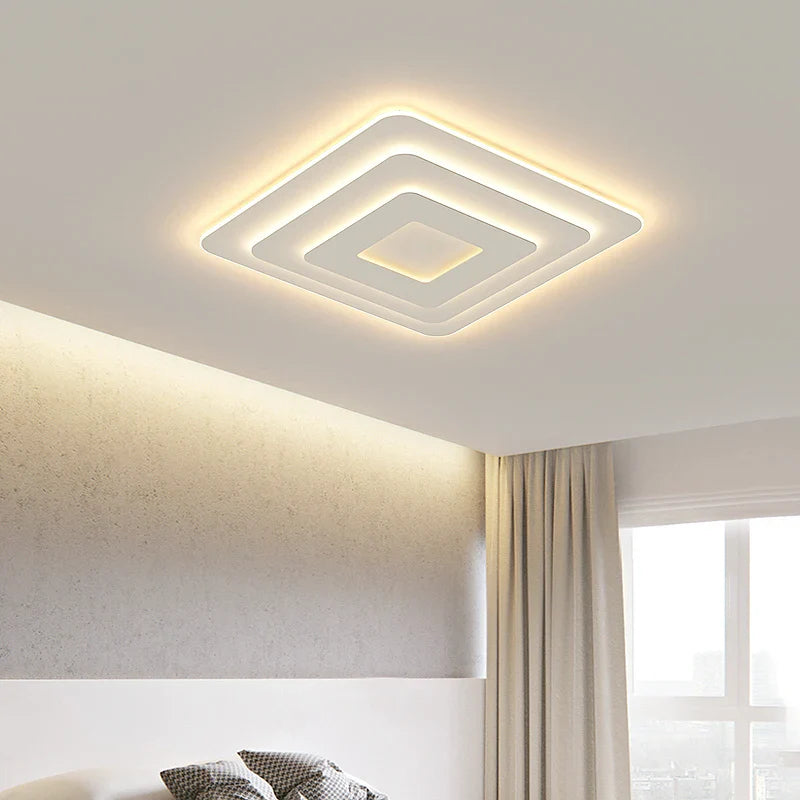 Afralia™ LED Chandeliers: Modern Minimalist Rectangular Ceiling Lights for Living Room, Bedroom, Dining Room