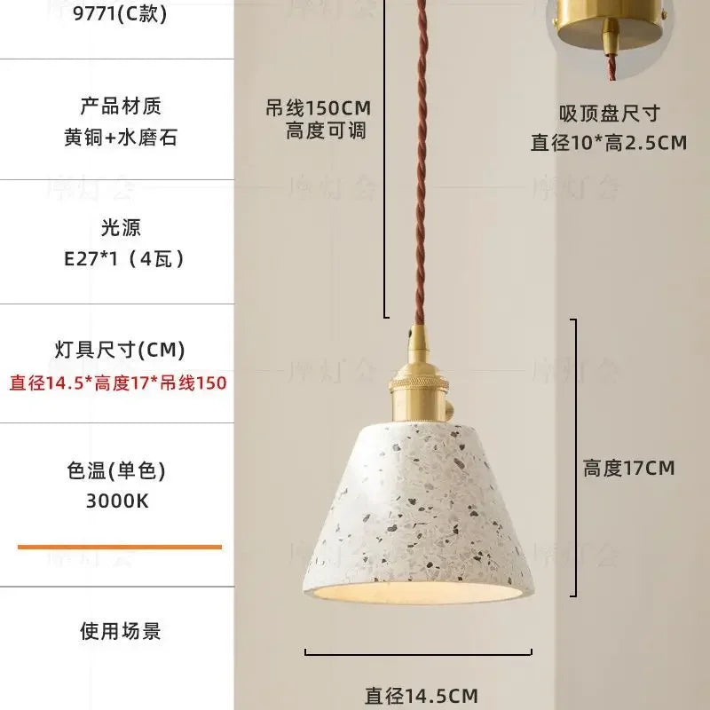 Afralia™ Cement Marble Chandelier Table Lamp for Bedroom, Restaurant, and Living Room