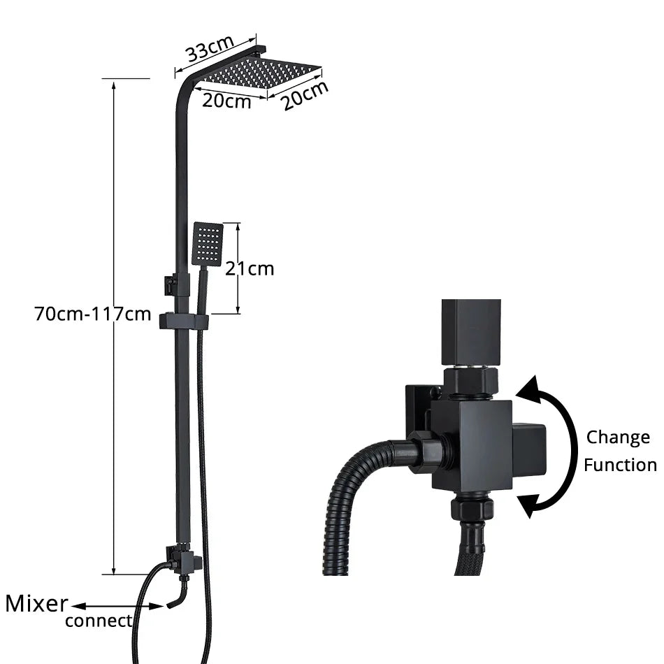Afralia™ Rain Shower Faucet with Handheld Sprayer 2-way Switch, Wall Mounted for Bathroom