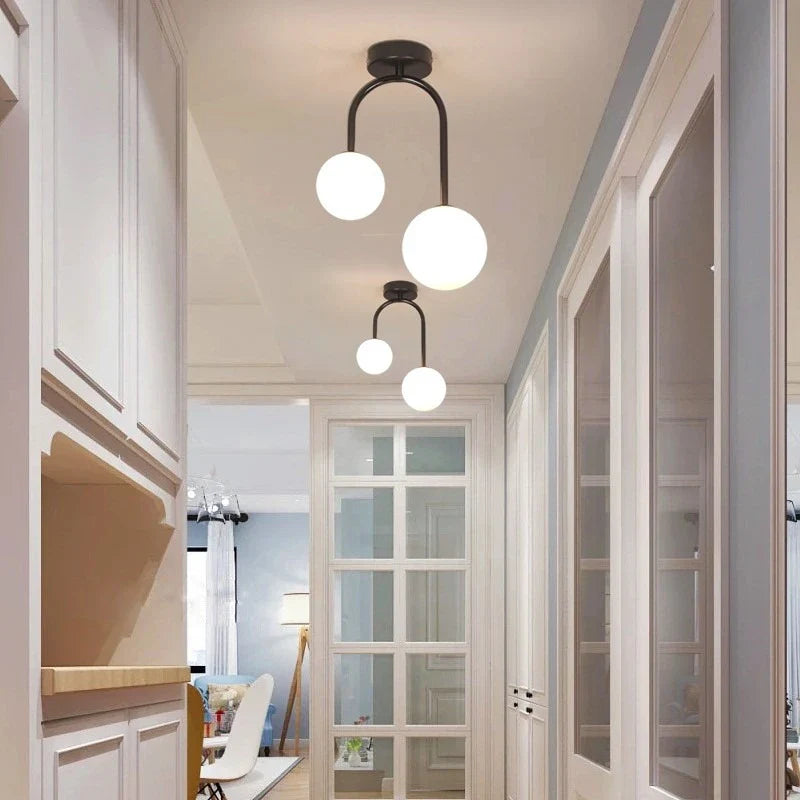 Nordic Glass Ball Ceiling Lights LED Hanging Lamp for Home Decor by Afralia™