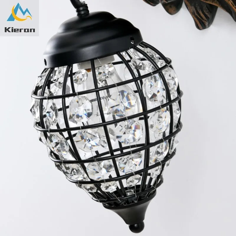 Afralia™ King Crystal Wall Lamp for Bedroom Living Room Hotel Club Decor