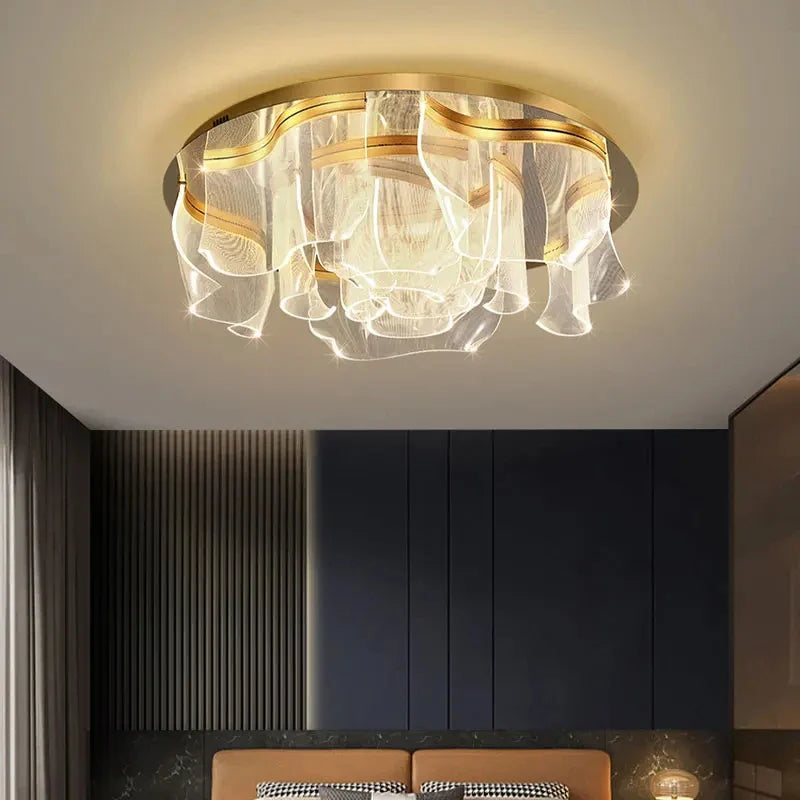 Afralia™ Acrylic LED Ceiling Chandeliers for Luxury Bedroom, Dining Room, Kitchen, Living Room