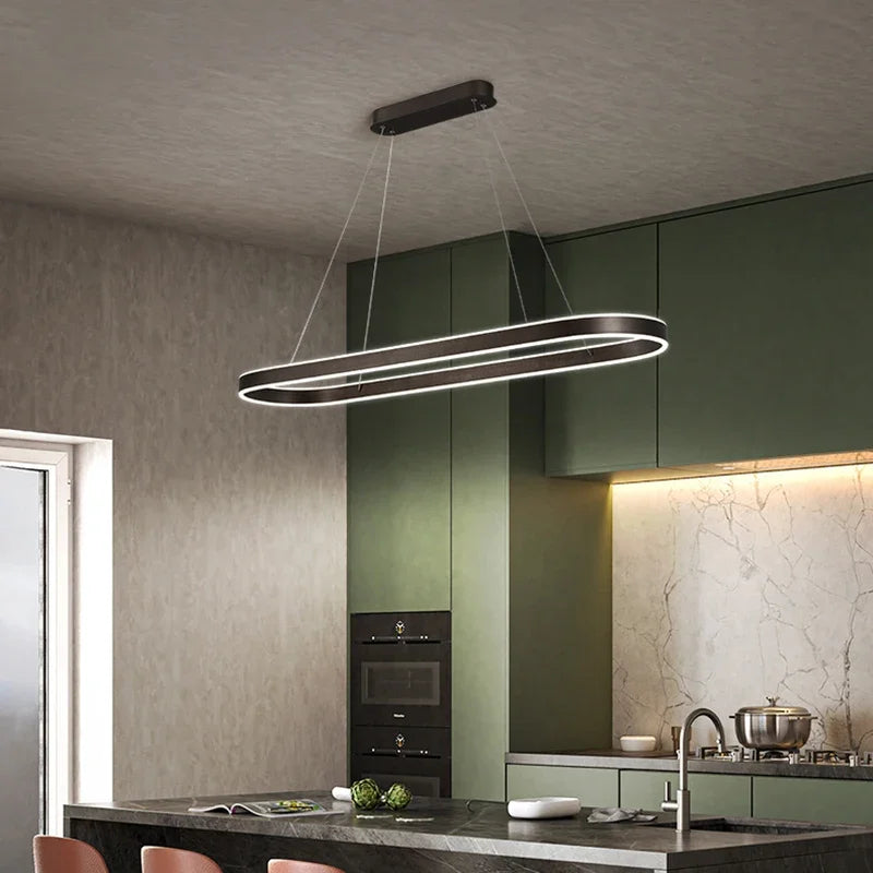 Afralia™ Modern Dimmable Ring Pendant Lamps for Kitchen Office Dining Room Lighting