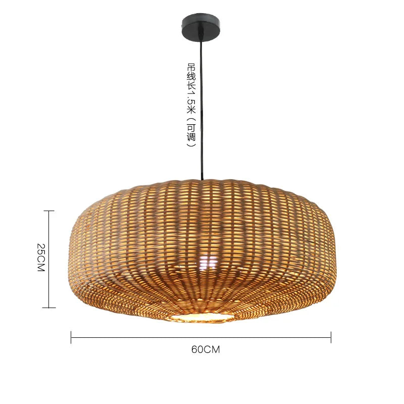 Afralia™ Rattan Woven Pendant Light for Retro Farmhouse Charm in Living Room and Kitchen