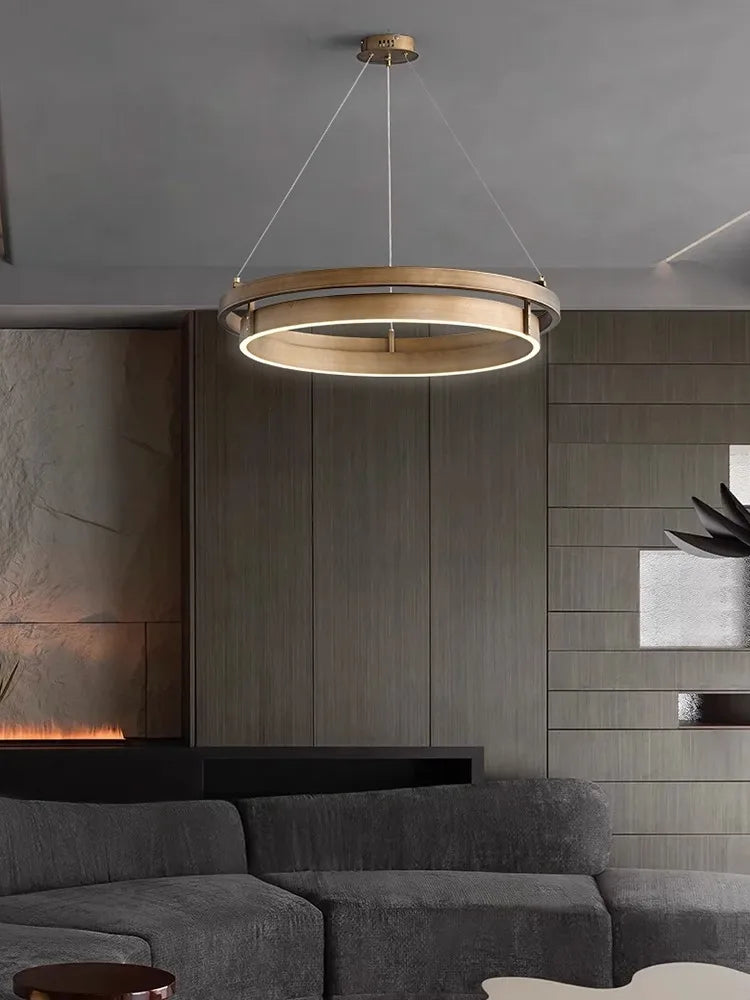 Afralia™ Nordic Bronze Chandelier: Modern LED Hanging Light for Dining and Living Room