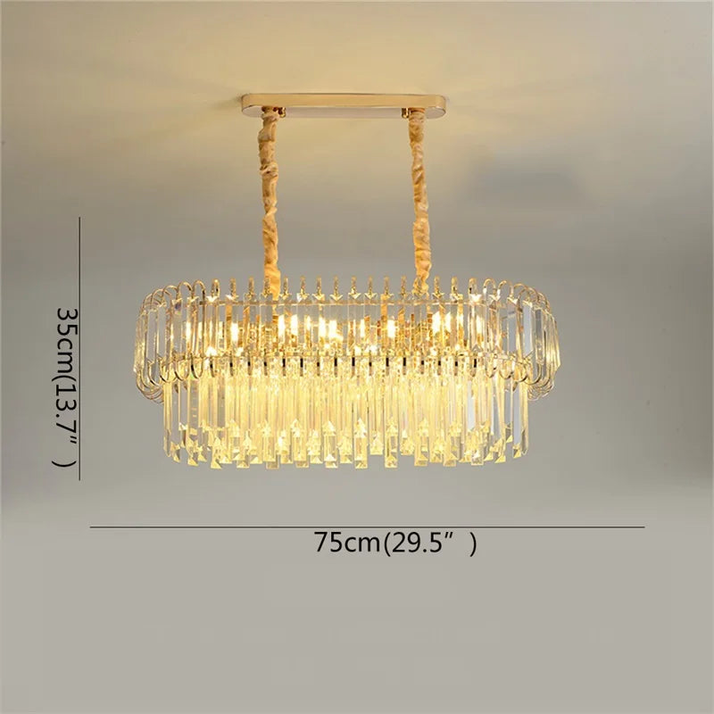 Afralia™ Light Luxury Crystal Chandelier for Dining, Living, & Bedroom - Modern, Simple Design