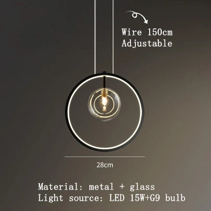 Afralia™ Glass LED Pendant Light for Modern Living, Dining, Bedroom, Kitchen Lighting