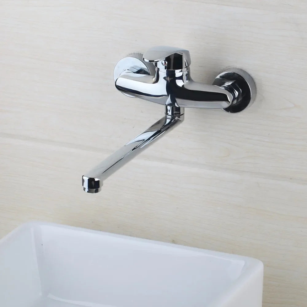Afralia™ Matte Black Wall Mounted Basin Mixer Faucet