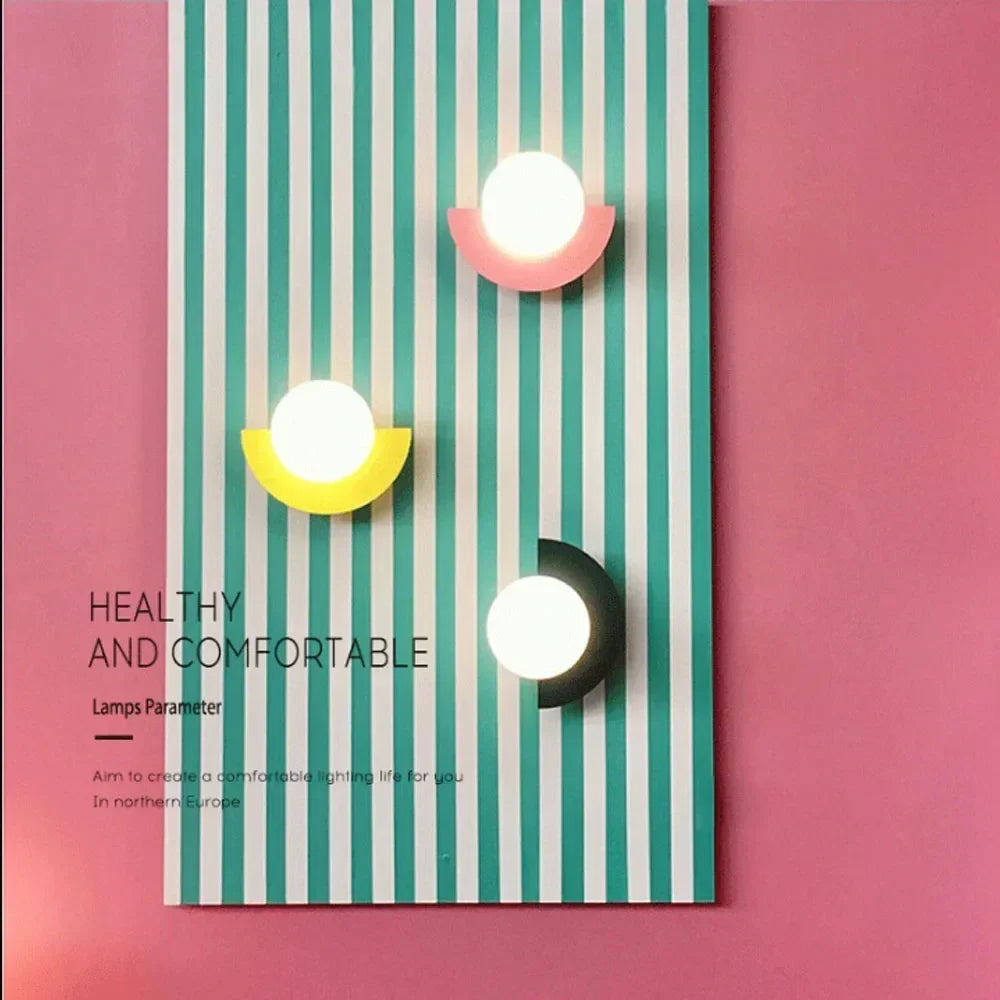 Afralia™ Glass Ball LED Wall Lamp for Bedroom, Living Room, Study - Simple & Elegant