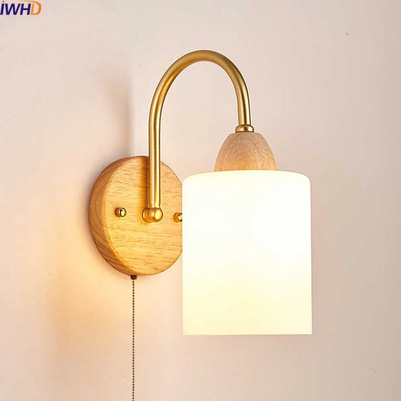 Afralia™ LED Pull Chain Wall Lights for Bedroom Decor